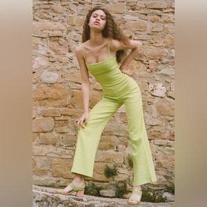 Paloma Wool Lime Green Open Back Jumpsuit